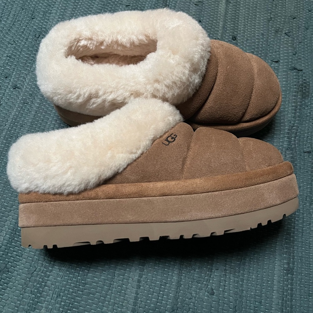 New UGG Women's Tazzlita Shearling Slippers - Chestnut - 8